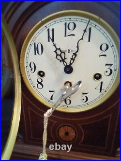 Howard Miller Barrister Westminster Chime Mahogany Clock with Key Working