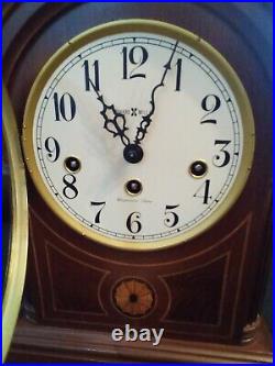 Howard Miller Barrister Westminster Chime Mahogany Clock with Key Working