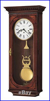 Howard Miller, Cherry Finished With Overlays, Chiming Wall Clock 613-637 Lewis