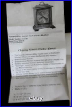 Howard Miller Chime (Westminster or Ave Maria) Kieninger Movement Clock 612-481