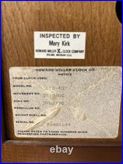 Howard Miller Chiming Mantel Clock Model 612-437 American /German movement