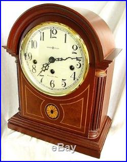 Howard Miller Clock Barrister Westminster Chimes Inlaid Mantle! Near Mint