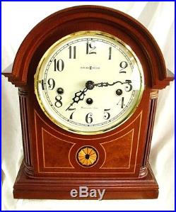 Howard Miller Clock Barrister Westminster Chimes Inlaid Mantle! Near Mint