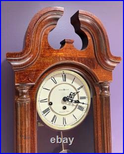 Howard Miller David Wall Clock (613-227) Handsome Cherry Case Key Wind So Cool