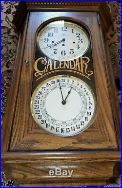 Howard Miller Double Dial Calendar Clock Westminster Chimes