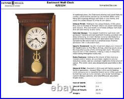 Howard Miller Eastmont Dual Chime Wall Clock #620-154 Excellent Condition