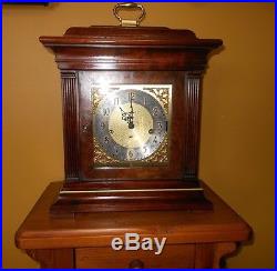 Howard Miller Georgian Style Mahogany Bracket Clock With Westminster Chimes