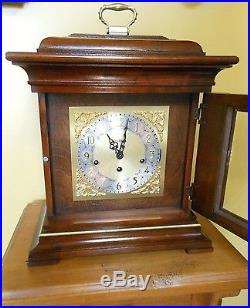 Howard Miller Georgian Style Mahogany Bracket Clock With Westminster Chimes