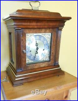 Howard Miller Georgian Style Mahogany Bracket Clock With Westminster Chimes