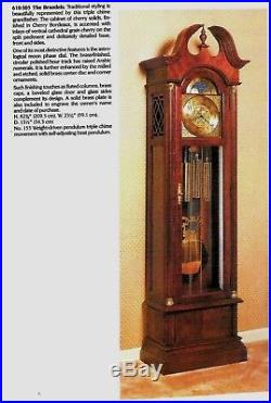 Howard Miller Grandfather Clock Cherry Wood withCherry Bordeaux Finish Rare