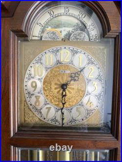 Howard Miller Grandfather Clock Model 4808 with155 Triple Chime Movement 1970s