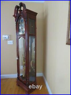 Howard Miller Grandfather Clock Traditional Cherry Transcendent Triple Chiming