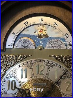 Howard Miller Grandfather Clock Triple Chiming Barwick #4875 Working (Service)