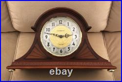 Howard Miller Grant Mantel Clock 630-181 Wood Brass Cherry Finish Quartz New Nib