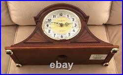 Howard Miller Grant Mantel Clock 630-181 Wood Brass Cherry Finish Quartz New Nib