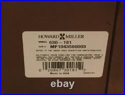 Howard Miller Grant Mantel Clock 630-181 Wood Brass Cherry Finish Quartz New Nib