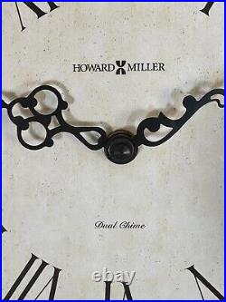 Howard Miller HELMSLEY Dual Chime Quartz Wall Clock 620-192 Brass Pendulum USA