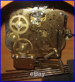 Howard Miller Key Wind 8 Day Westminster Chime Mantle Clock German Mvt Oak Case