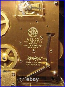 Howard Miller Kieninger Barrister Mantle Clock Westminster Chime Key Wind, Works