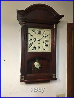 Howard Miller Mahogany Triple Chime Wall Clock Westminster St Michaels 612-224