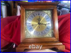 Howard Miller Mantle Clock 340-020 Quarter Hour Chimes Tested Works With Key