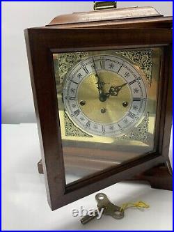 Howard Miller Mantle Clock 340-020 Quarter Hour Chimes Tested Works With Key