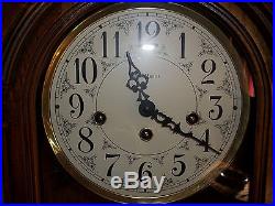 Howard Miller Model 613-104 Key Wind Westminster Chiming Wall Clock WORKS! NR