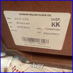 Howard Miller Model #613-153 Westminster Chime Key Wind Pendulum Wall Clock