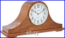 Howard Miller Nicholas Mantel Clock 635-100 Golden Oak Finish, Polished Bra