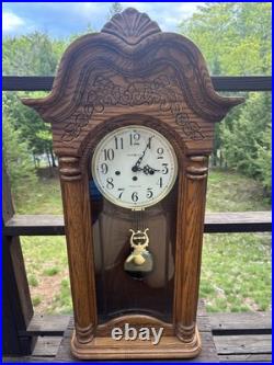 Howard Miller Oak Clock. 620-140 Vintage Westminster Chime. READ