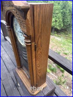 Howard Miller Oak Clock. 620-140 Vintage Westminster Chime. READ
