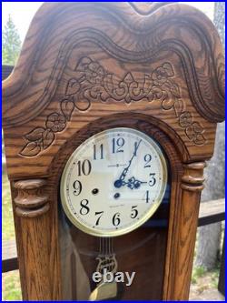 Howard Miller Oak Clock. 620-140 Vintage Westminster Chime. READ