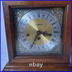 Howard Miller Oak Mantel Clock Westminster Chime 340-020 West Germany 2 Jewels