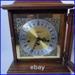Howard Miller Oak Mantel Clock Westminster Chime 340-020 West Germany 2 Jewels