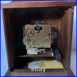 Howard Miller Oak Mantel Clock Westminster Chime 340-020 West Germany 2 Jewels