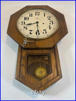 Howard Miller Regulator Wall Clock Chimes Mechanical Key 612-533 Honey Oak Works