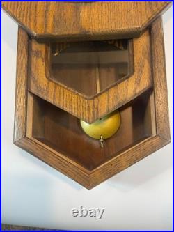 Howard Miller Regulator Wall Clock Chimes Mechanical Key 612-533 Honey Oak Works