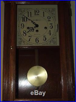 Howard Miller Sandringham Oak Westminster Chime Wind-Up Regulator Wall Clock
