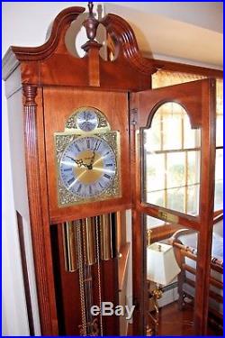 Howard Miller Solid Cherry Grandfather Clock Westminster Chime