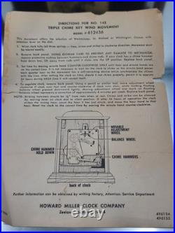 Howard Miller Thomas Tompion Mantel Clock 612436 Windsor Cherry. Works Great