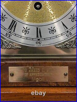 Howard Miller Thomas Tompion mantel clock Mod# 612-436, 5 Jewels, Windsor Cherry