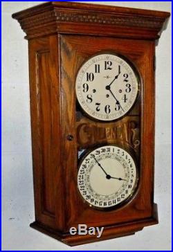 Howard Miller USA Westminster Chime Key-wind Calendar Wall Clock 612 545 Working