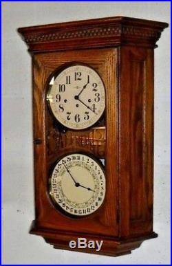 Howard Miller USA Westminster Chime Key-wind Calendar Wall Clock 612 545 Working
