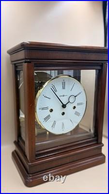 Howard Miller Vintage Westminster Mantel Clock German Movement Glass Case