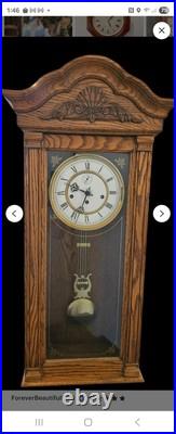 Howard Miller Wall Clock Model 612-462 Westminster Chime 8 Day Key Wind 32.5 T