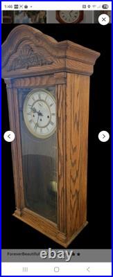 Howard Miller Wall Clock Model 612-462 Westminster Chime 8 Day Key Wind 32.5 T