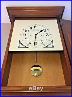 Howard Miller Wall Clock Westminster Chimes Runs Model 612-309 Nice Wood Case