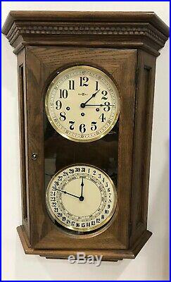 Howard Miller Westminster Chime Calendar Wall Clock Works #612-545 Double Dial