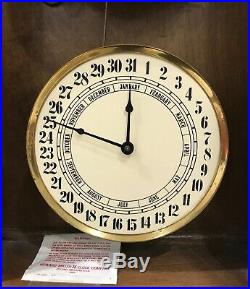 Howard Miller Westminster Chime Calendar Wall Clock Works #612-545 Double Dial