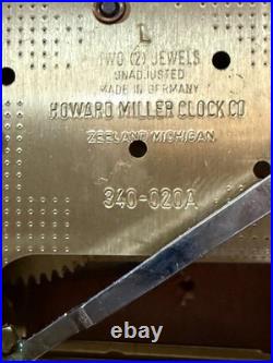 Howard Miller Westminster Chime Mantel Clock Quarter Hour Strike Wind Up Wood
